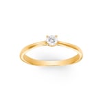 Bague de fiançailles or jaune 750/18 ct avec diamant 0.10 ct H/si - SO-082186-12-GG