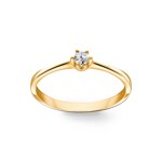 Bague de fiançailles or jaune 750/18 ct avec diamant 0.10 ct H/si - SO-082217-10-GG