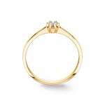 Bague de fiançailles or jaune 750/18 ct avec diamant 0.10 ct H/si - SO-082217-10-GG