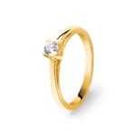 Verlobungsring 750/18 K Gelbgold mit Diamant 0.19 ct H/si