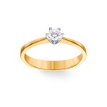 Engagement Ring 750/18 K Yellow Gold with Diamond 0.21 ct H/vs - PR08706-01-GG
