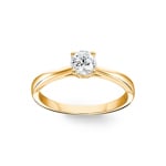 Bague de fiançailles or jaune 750/18 ct avec diamant 0.41 ct H/si - SO-082186-40-GG