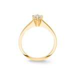 Bague de fiançailles or jaune 750/18 ct avec diamant 0.41 ct H/si - SO-082293-30-GG