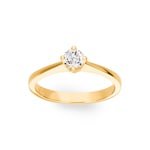 Bague de fiançailles or jaune 750/18 ct avec diamant 0.41 ct H/si - SO-082293-30-GG
