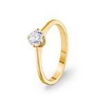 Verlobungsring 750/18 K Gelbgold mit Diamant 0.51 ct H/si