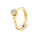 Verlobungsring 750/18 K Gelbgold mit Diamanten 0.18 ct H/si