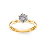 Verlobungsring 750/18 K Gelbgold mit Diamanten 0.19 ct H/si - RI-44011-GG