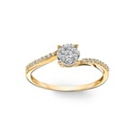 Engagement Ring 750/18 K Yellow Gold with Diamonds 0.22 ct H/si - RI-54301-GG