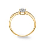 Bague de fiançailles or jaune 750/18 ct avec diamants 0.23 ct H/si - RI-55371-GG
