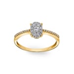 Verlobungsring 750/18 K Gelbgold mit Diamanten 0.23 ct H/si - RI-55401-GG