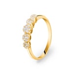 Bague de fiançailles or jaune 750/18 ct avec diamants 0.23 ct H/si