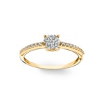 Verlobungsring 750/18 K Gelbgold mit Diamanten 0.24 ct H/si - RI-54441-GG