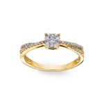 Engagement Ring 750/18 K Yellow Gold with Diamonds 0.25 ct H/si - RI-54561-GG