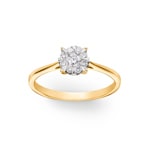 Bague de fiançailles or jaune 750/18 ct avec diamants 0.25 ct H/si - RI-69212-GG