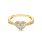 Verlobungsring 750/18 K Gelbgold mit Diamanten 0.29 ct H/si, Herz - RI-54881-GG