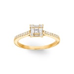 Verlobungsring 750/18 K Gelbgold mit Diamanten 0.29 ct H/si - SO-097497-GG