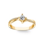 Engagement Ring 750/18 K Yellow Gold with Diamonds 0.31 ct H/si - CG138
