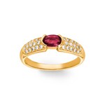 Engagement Ring 750/18 K Yellow Gold with Diamonds 0.32 ct H/Si and Ruby 0.54 ct - PR04920-3-GG