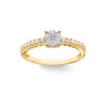 Verlobungsring 750/18 K Gelbgold mit Diamanten 0.33 ct H/si - RI-54361-GG