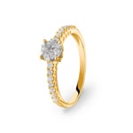 Verlobungsring 750/18 K Gelbgold mit Diamanten 0.33 ct H/si