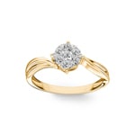 Bague de fiançailles or jaune 750/18 ct avec diamants 0.33 ct H/si - SO-69635-GG