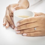 Bague de fiançailles or jaune 750/18 ct avec diamants 0.33 ct H/si - RI-69328-GG