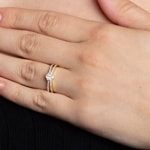 Engagement Ring 750/18 K Yellow Gold with Diamonds 0.44 ct H/si - SO-068375-GG