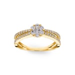 Engagement Ring 750/18 K Yellow Gold with Diamonds 0.44 ct H/si - SO-068375-GG