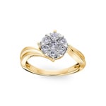 Engagement Ring 750/18 K Yellow Gold with Diamonds 0.50 ct H/si - SO-72021-GG