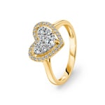 Bague de fiançailles or jaune 750/18 ct avec diamants 0.51 ct H/si by CHRISTIAN