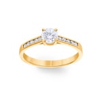 Engagement Ring 750/18 K Yellow Gold with Diamonds 0.72 ct H/si - CG126