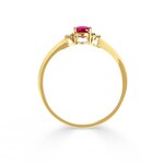 Bague de fiançailles or jaune 750/18 ct avec rubis 0.50 ct & diamants 0.01 ct H/si Ø 54 - E26160