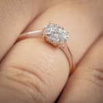 Engagement Ring 750/18 K Rose Gold with Diamonds 0.34 ct H/si - RI-69206-RG