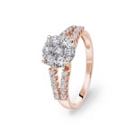 Engagement Ring 750/18 K Rose Gold with Diamonds 1.00 ct H/si by CHRISTIAN