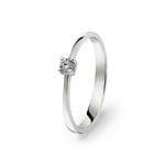 Bague de fiançailles or gris 750/18 ct avec diamant 0.10 ct H/si