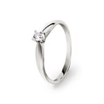 Verlobungsring 750/18 K Weissgold mit Diamant 0.10 ct H/si