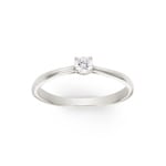 Bague de fiançailles or gris 750/18 ct avec diamant 0.10 ct H/si - SO-082186-12-WG