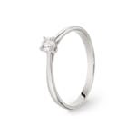Verlobungsring 750/18 K Weissgold mit Diamant 0.10 ct H/si