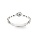 Engagement Ring 750/18 K White Gold with Diamond 0.10 ct H/si - SO-082217-10-WG