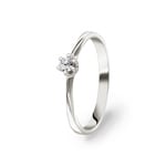 Bague de fiançailles or gris 750/18 ct avec diamant 0.10 ct H/si