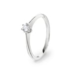 Verlobungsring 750/18 K Weissgold mit Diamant 0.14 ct H/si