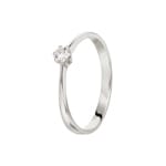 Verlobungsring 750/18 K Weissgold mit Diamant 0.15 ct H/si