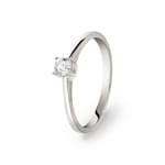 Engagement Ring 750/18 K White Gold with Diamond 0.19 ct H/si
