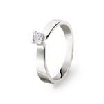 Engagement Ring 750/18 K White Gold with Diamond 0.19 ct H/si