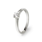 Bague de fiançailles or gris 750/18 ct avec diamant 0.19 ct H/si
