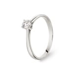 Engagement Ring 750/18 K White Gold with Diamond 0.25 ct H/si