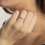 Bague de fiançailles or gris 750/18 ct avec diamant 0.25 ct H/si - SO-082189-25-WG