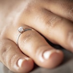 Bague de fiançailles or gris 750/18 ct avec diamant 0.51 ct H/si - CG199