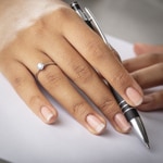 Engagement Ring 750/18 K White Gold with Diamond 0.51 ct H/si - CG200