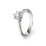 Bague de fiançailles or gris 750/18 ct avec diamant 0.51 ct H/si